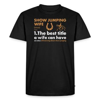 Jumper Femme Définition Saut d’obstacles - T-shirt Premium bio Homme - noir - Devant - Nico (187cm)