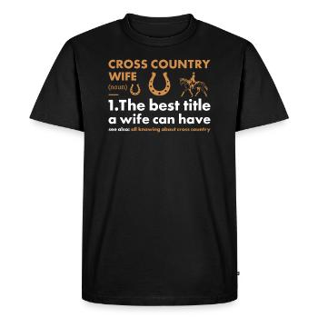 Cavalier Femme Définition Cross Country - T-shirt Premium bio Homme - noir - Devant - Nico (187cm)