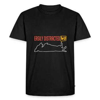 Enthousiaste à propos du teckel, facilement distrait du teckel. - T-shirt Premium bio Homme - noir - Devant - Nico (187cm)