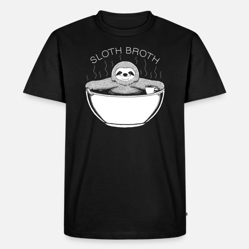 Sloth Broth - Männer Premium Bio T-Shirt - Schwarz