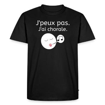 J'peux pas - J'ai chorale! - T-shirt Premium bio Homme - noir - Devant - Nico (187cm)