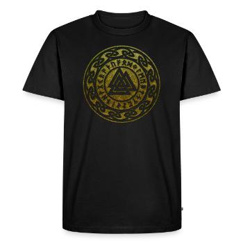 Valknut Vikings Odin symbole formes de forme Pagan - T-shirt Premium bio Homme - noir - Devant - Nico (187cm)