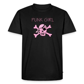 Punk Girl Skull tête de mort Pirate - T-shirt Premium bio Homme - noir - Devant - Nico (187cm)