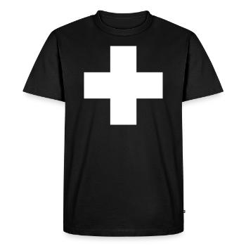 Plus 1 normal - Men's Premium Organic T-Shirt - black - Front - Nico (187cm)
