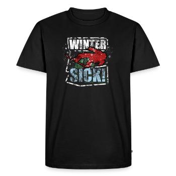 Chemise d'hiver malade. Les sports d'hiver. snowboard - T-shirt Premium bio Homme - noir - Devant - Nico (187cm)