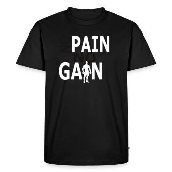 No Pain No Gain - Men's Premium Organic T-Shirt - black - Front - Nico (187cm)