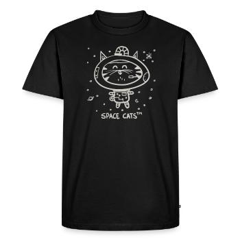 Chat de l'espace | Astronaute | Univers | Katzonaut - T-shirt Premium bio Homme - noir - Devant - Nico (187cm)