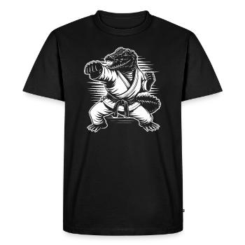 Karate Crocodile - Men's Premium Organic T-Shirt - black - Front - Nico (187cm)