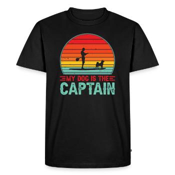 Stand Up Paddling with Dog Sun SUP Gift - Men's Premium Organic T-Shirt - black - Front - Nico (187cm)