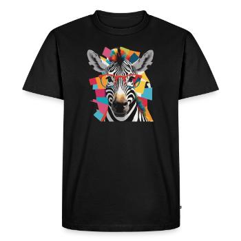 Zebra Cool and Tough Colorful Glasses - Men's Premium Organic T-Shirt - black - Front - Nico (187cm)