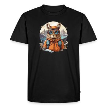 Squirrel Cool with Ski Goggles in Bergen - Men's Premium Organic T-Shirt - black - Front - Nico (187cm)