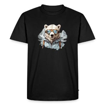 Ours polaire Cool avec des lunettes de ski à Bergen - T-shirt Premium bio Homme - noir - Devant - Nico (187cm)