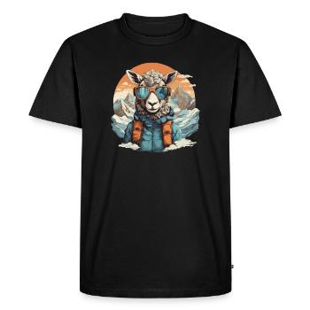 Gets Cool in the Mountains with Ski Goggles - Men's Premium Organic T-Shirt - black - Front - Nico (187cm)
