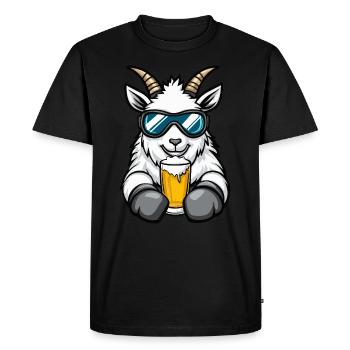 Chèvre de montagne Après-ski Bière Chèvre Bande dessinée - T-shirt Premium bio Homme - noir - Devant - Nico (187cm)