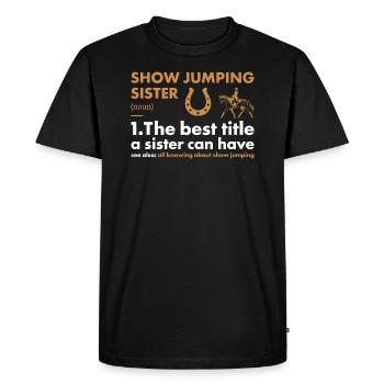 Jumper Sister Définition Saut d’obstacles - T-shirt Premium bio Homme - noir - Devant - Nico (187cm)