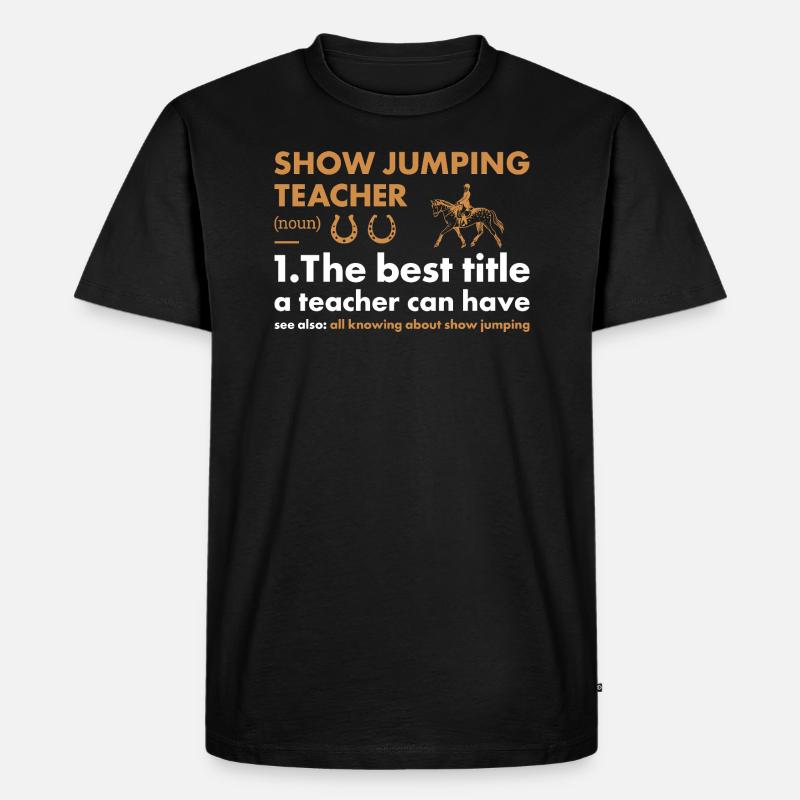 Cavalier Définition Professeur Saut d’obstacles - T-shirt Premium bio Homme - noir