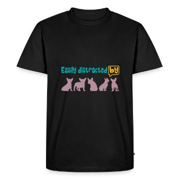 Facilement distrait par Bosties, j’adore Bosties - T-shirt Premium bio Homme - noir - Devant - Nico (187cm)