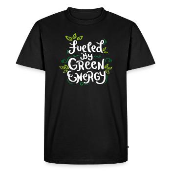 Alimenté par Green Energy Gift - T-shirt Premium bio Homme - noir - Devant - Nico (187cm)