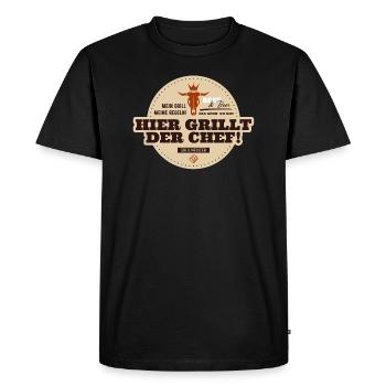 GRILL MASTER ICI LE CHEF grille v1B - T-shirt Premium bio Homme - noir - Devant - Nico (187cm)