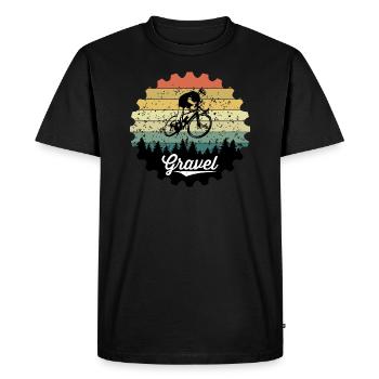 Gravel Bike Gravelbike MTB Bicycle Bike Biker Gravel - Men's Premium Organic T-Shirt - black - Front - Nico (187cm)