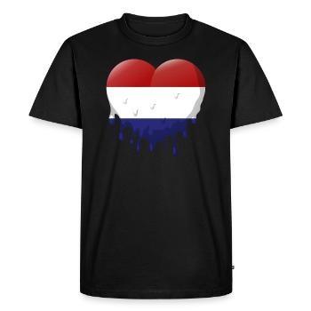 Pays-Bas Drapeau Hollande Drapeau néerlandais - T-shirt Premium bio Homme - noir - Devant - Nico (187cm)