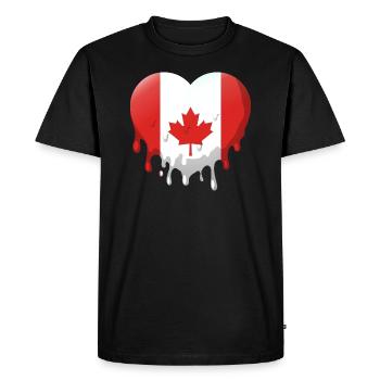 Drapeau du Canada Feuille d’érable Drapeau canadien Canada - T-shirt Premium bio Homme - noir - Devant - Nico (187cm)