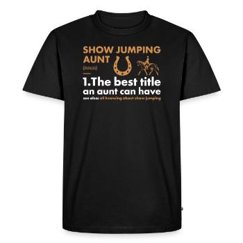 Jumper Tante Définition Saut d’obstacles - T-shirt Premium bio Homme - noir - Devant - Nico (187cm)