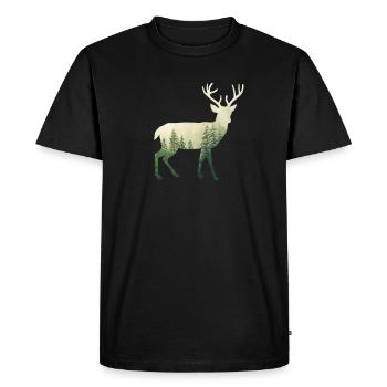 Wald Hirsch - T-shirt Premium bio Homme - noir - Devant - Nico (187cm)