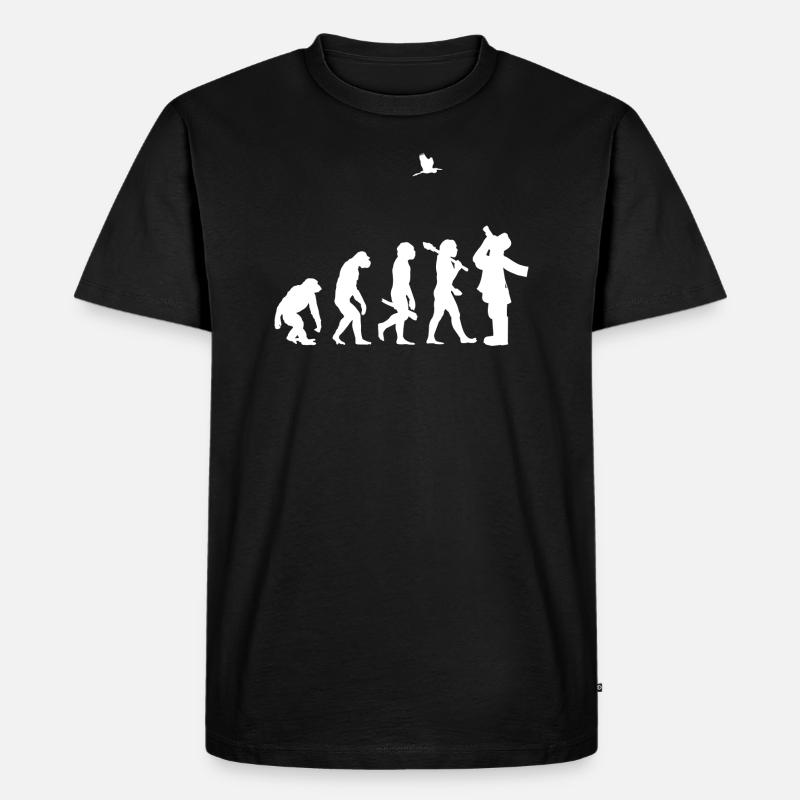 evolution Vogelbeobachter ornithologie Geschenk i - Männer Premium Bio T-Shirt - Schwarz