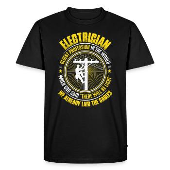 Electrician Electrician Electrician - Men's Premium Organic T-Shirt - black - Front - Nico (187cm)