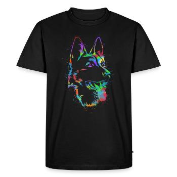 Chien de berger de couleur propriétaires de chiens Amour des chiens - T-shirt Premium bio Homme - noir - Devant - Nico (187cm)