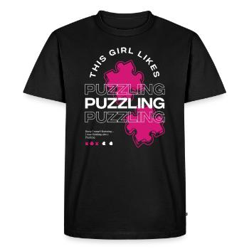 Fille aime le dicton ironique déroutant Expert en - T-shirt Premium bio Homme - noir - Devant - Nico (187cm)