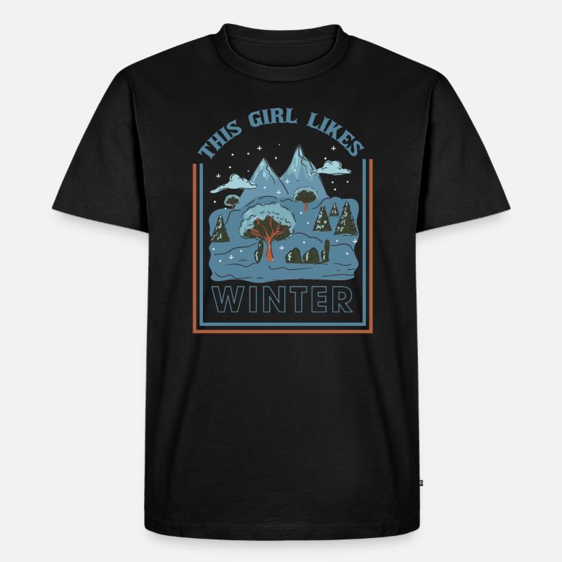 Mädchen mag Wintersaison Gemütliche - Männer Premium Bio T-Shirt - Schwarz