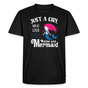just A Girl Who Love Mermaid - Men's Premium Organic T-Shirt - black - Front - Nico (187cm)
