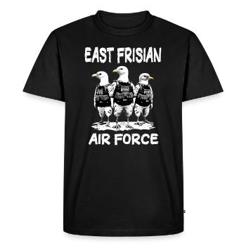 Ostfriesland Luftwaffeneinheit, lustige Möwen - Männer Premium Bio T-Shirt - Schwarz - Vorne - Nico (187cm)