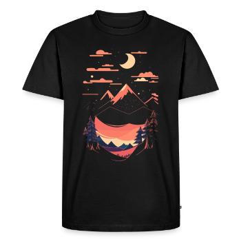 Illustration paysagère - T-shirt Premium bio Homme - noir - Devant - Nico (187cm)
