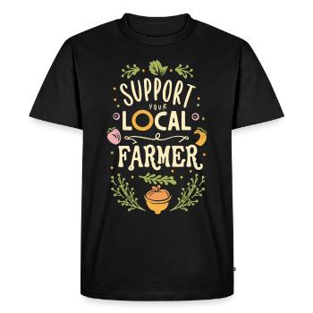 Support Your Local Farmer Bauer Landwirt - Men's Premium Organic T-Shirt - black - Front - Nico (187cm)