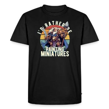 Je préférerais peindre une table de guerre fantastique miniature - T-shirt Premium bio Homme - noir - Devant - Nico (187cm)