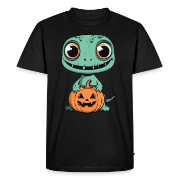 Lizard Halloween Funny Zombie - Men's Premium Organic T-Shirt - black - Front - Nico (187cm)