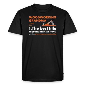 Menuisier Grand-mère Définition Travail du bois - T-shirt Premium bio Homme - noir - Devant - Nico (187cm)