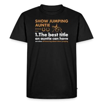 Jumper Auntie Définition Saut d’obstacles - T-shirt Premium bio Homme - noir - Devant - Nico (187cm)