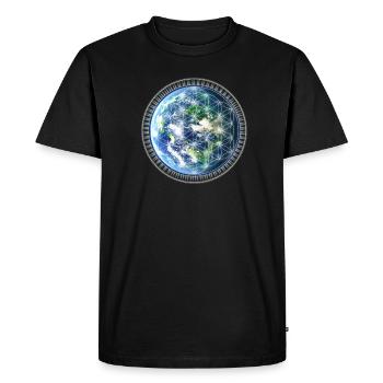 Fleur de vie, symbole universel d'énergie, terre - T-shirt Premium bio Homme - noir - Devant - Nico (187cm)