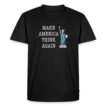  Anti Make America Think Again Fuck Président - T-shirt Premium bio Homme - noir - Devant - Nico (187cm)