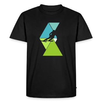 Skieur alpin - T-shirt Premium bio Homme - noir - Devant - Nico (187cm)