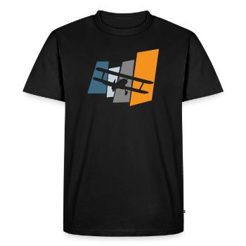 Avion biplan - T-shirt Premium bio Homme - noir - Devant - Nico (187cm)