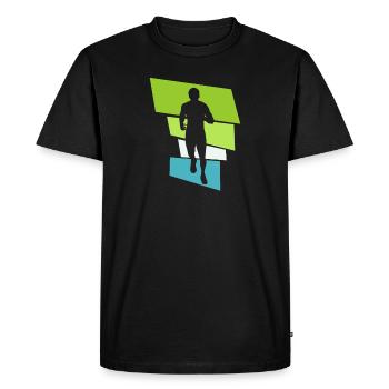 Laufen - Männer Premium Bio T-Shirt - Schwarz - Vorne - Nico (187cm)