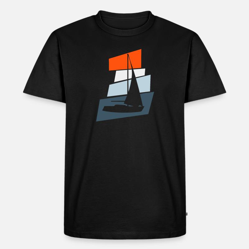 Schiff - Männer Premium Bio T-Shirt - Schwarz