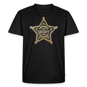 Étoile de shérif, shérif, étoile, carnaval, carnaval - T-shirt Premium bio Homme - noir - Devant - Nico (187cm)