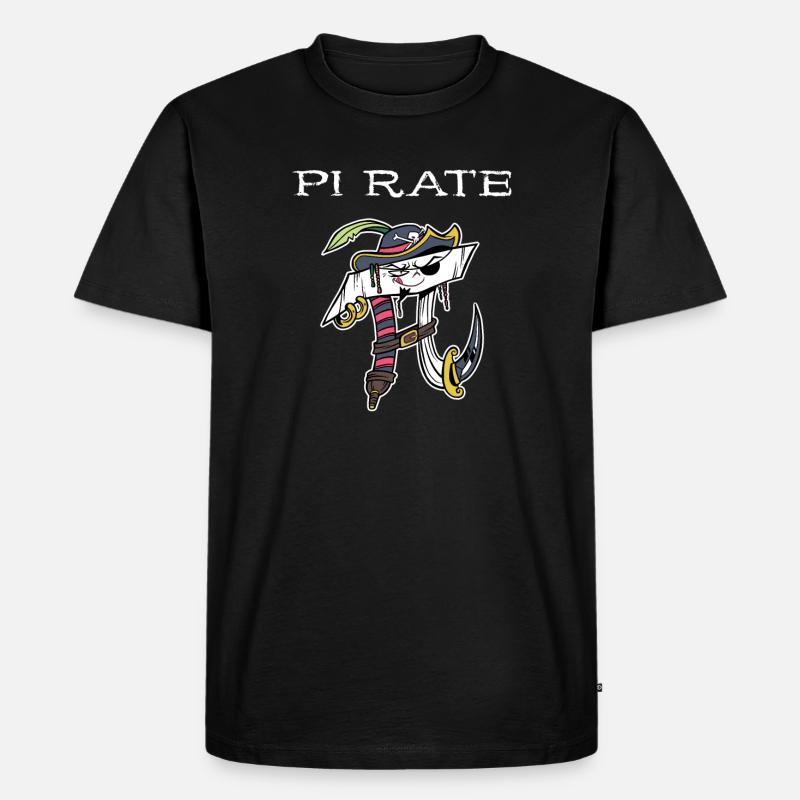Math Pirate Pi - Männer Premium Bio T-Shirt - Schwarz