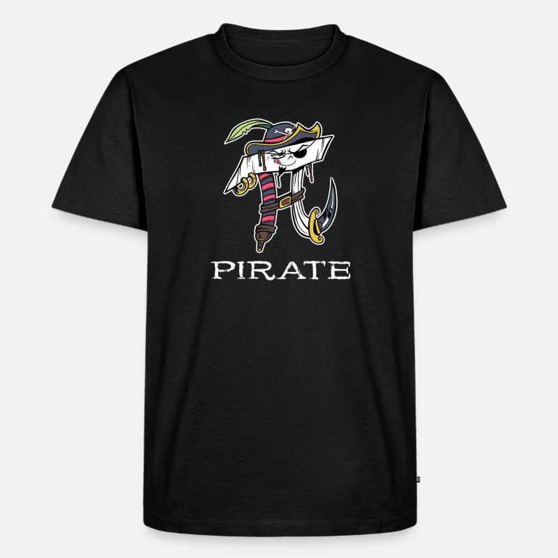 Math Pirate Pi - Männer Premium Bio T-Shirt - Schwarz